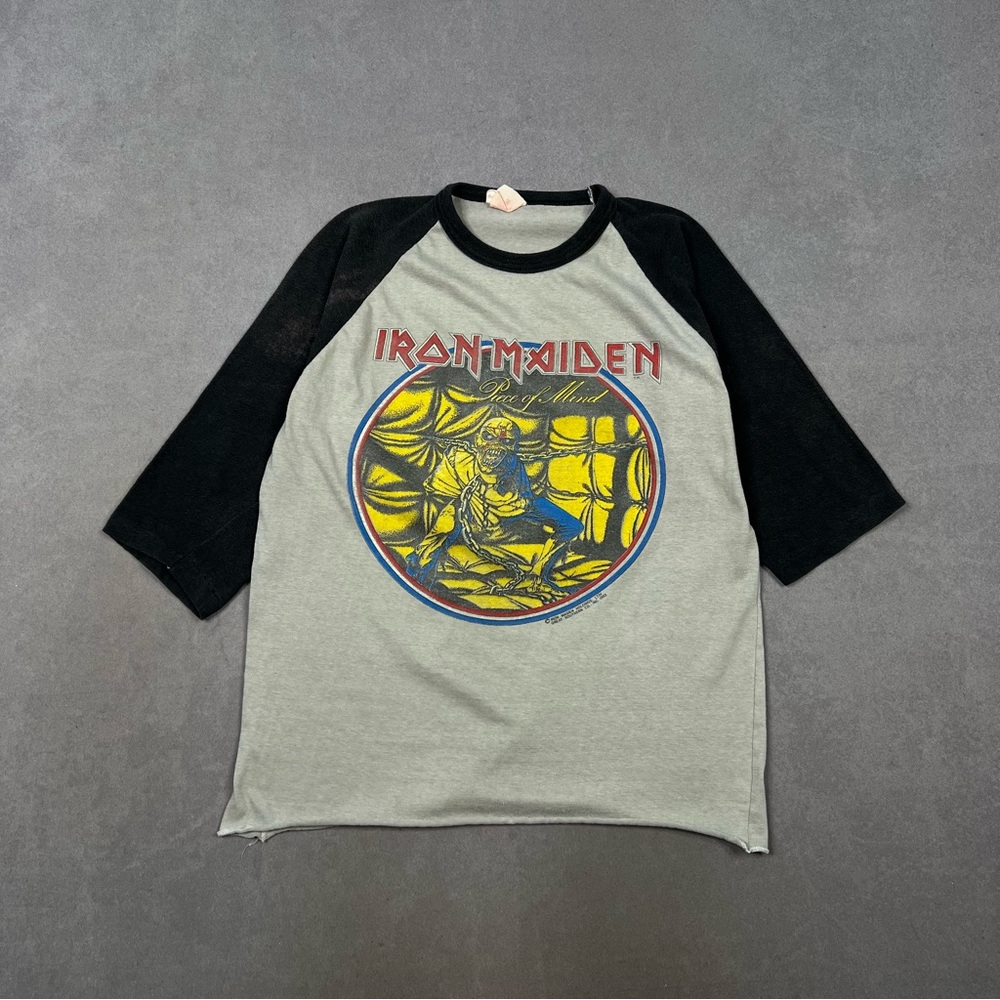 1983 Iron Maiden Piece Of Mind Graphic Raglan Tee Vintage